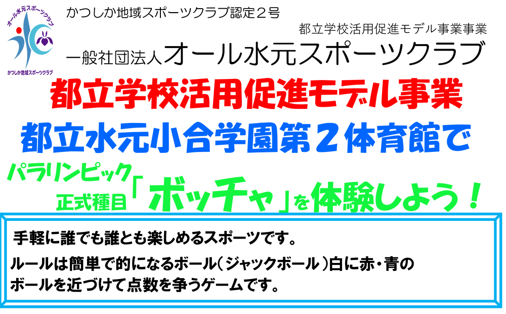 2018年度パラリンピック正式種目「ボッチャ」を体験しよう！ 募集
